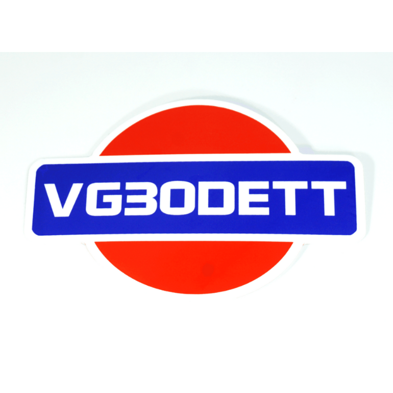 White Vinyl Nissan 300zx VG30DETT Sticker Decal, 4" x 2.8" - ZSD-388934- DRIVEN - 1