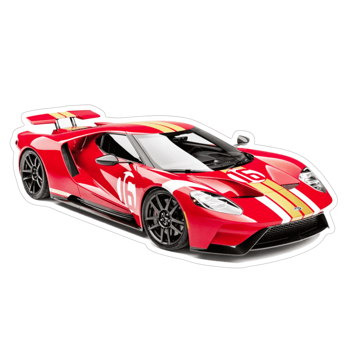 Ford GT Super-Car Quarter-View Vinyl Decal / Sticker, Red - ZSD-010323- DRIVEN - 1