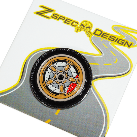 ZSPEC Wheel Pin - Bronze Volk-Style Design - great for Lapels, Hats, Backpacks - ZSD-202704- DRIVEN - 2
