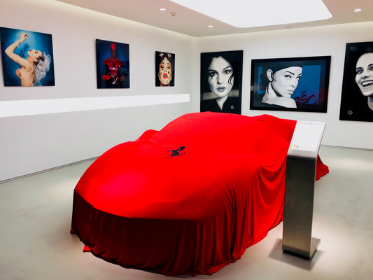 DRIVEN Car Reveal & unveil Cover on a Ferrari Dealership