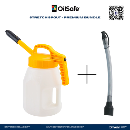 OilSafe | Stretch Spout - PREMIUM KIT | 0.5" Opening - Mid-flow & Hard to Reach Fills | Fluid Transfer Container - 101001 / 102020 / 100301-101001 / 102020 / 100302-101001 / 102020 / 100309-101001 / 102020 / 100306-101001 / 102020 / 100305-  DRIVEN - 2