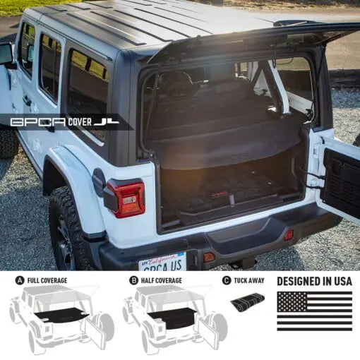 Jeep Wrangler JL 4DR Cargo Cover LITE (2018+) - JL4CC-L-HT-JL4CC-L-ST-JL4FD-L-HT-JL4FD-L-ST-  DRIVEN - 1