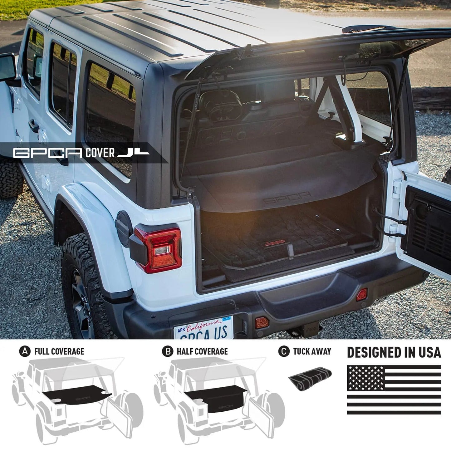 Jeep Wrangler JL 4DR Cargo Cover LITE (2018+) - JL4CC-L-HT-JL4CC-L-ST-JL4FD-L-HT-JL4FD-L-ST-  DRIVEN - 12