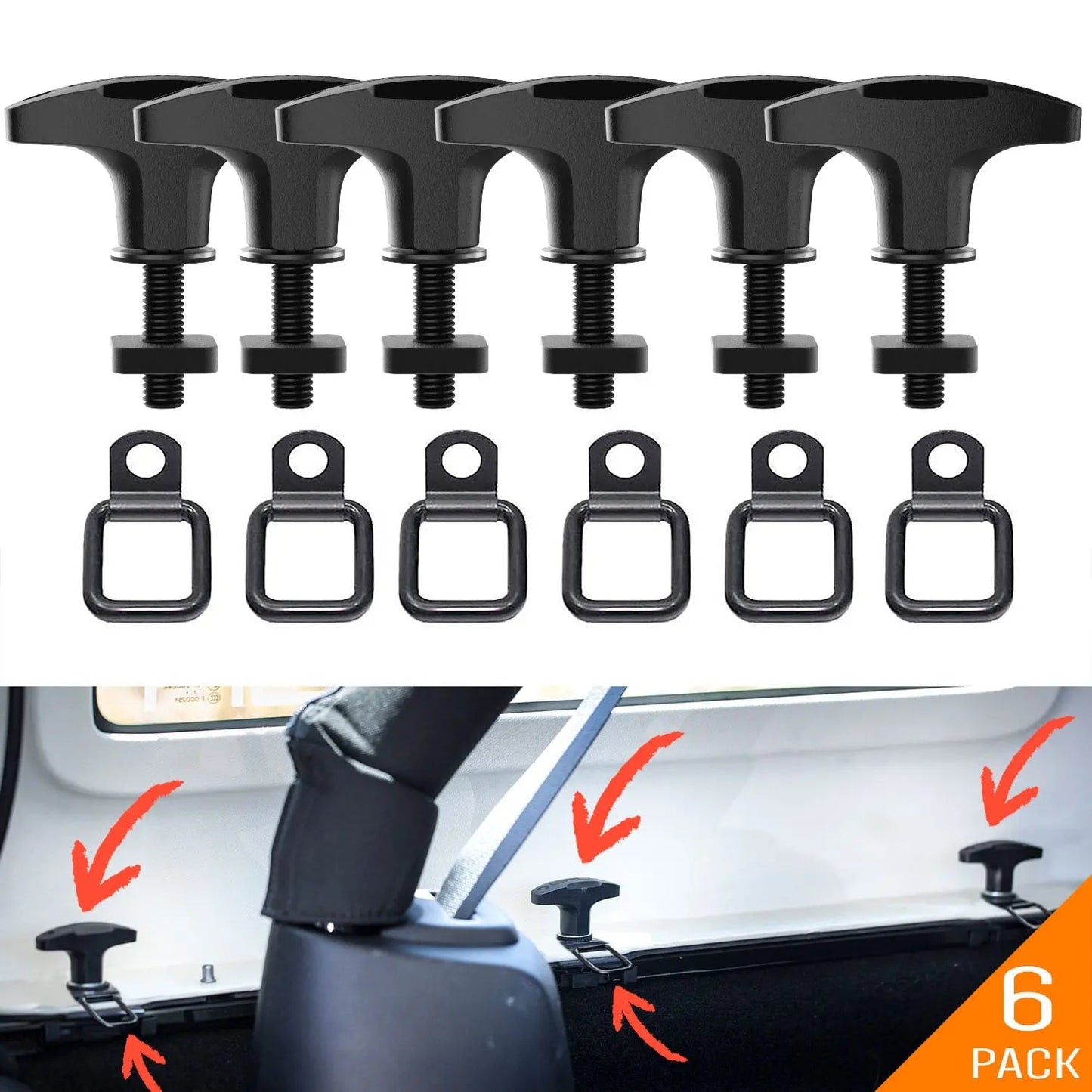 Jeep Wrangler Tie-Down Anchor PRO — Versatile Quick-Release - JL-QR-PRO-6-JL-QRPRO6-TDR2-FLATSCREW2-JL-QRPRO6-TDP6-JLQRTDR-JK-QR-PRO-6-  DRIVEN - 17