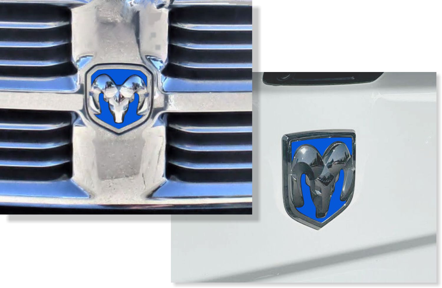 Ram Head Emblem Inlay Decals - 2013-2018 Ram 1500 - sku-44719971041467-sku-44719971074235-sku-44719971107003-sku-44719971139771-sku-44719971172539-  DRIVEN - 3