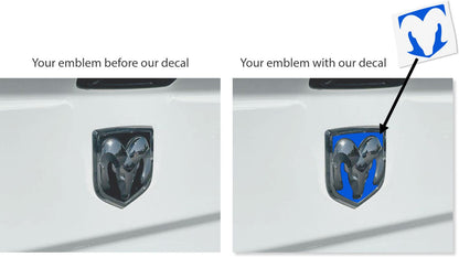 Ram Head Emblem Inlay Decals - 2013-2018 Ram 1500 - sku-44719971041467-sku-44719971074235-sku-44719971107003-sku-44719971139771-sku-44719971172539-  DRIVEN - 4