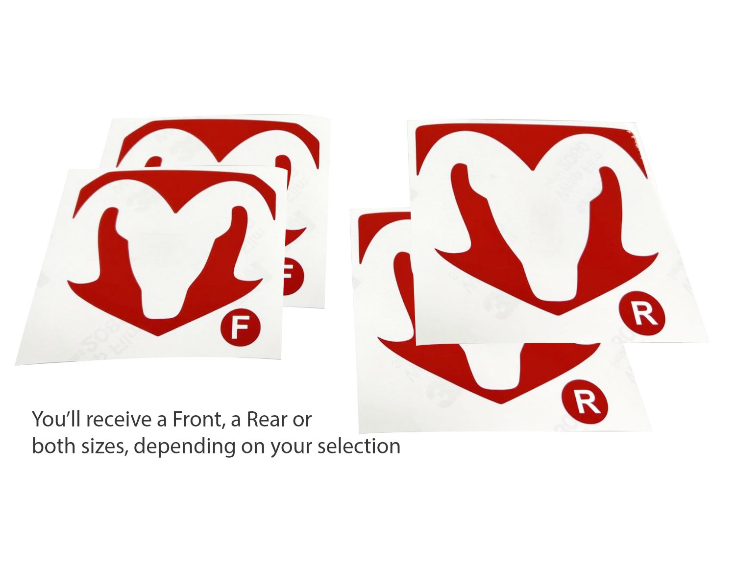Ram Head Emblem Inlay Decals - 2013-2018 Ram 1500 - sku-44719971041467-sku-44719971074235-sku-44719971107003-sku-44719971139771-sku-44719971172539-  DRIVEN - 2