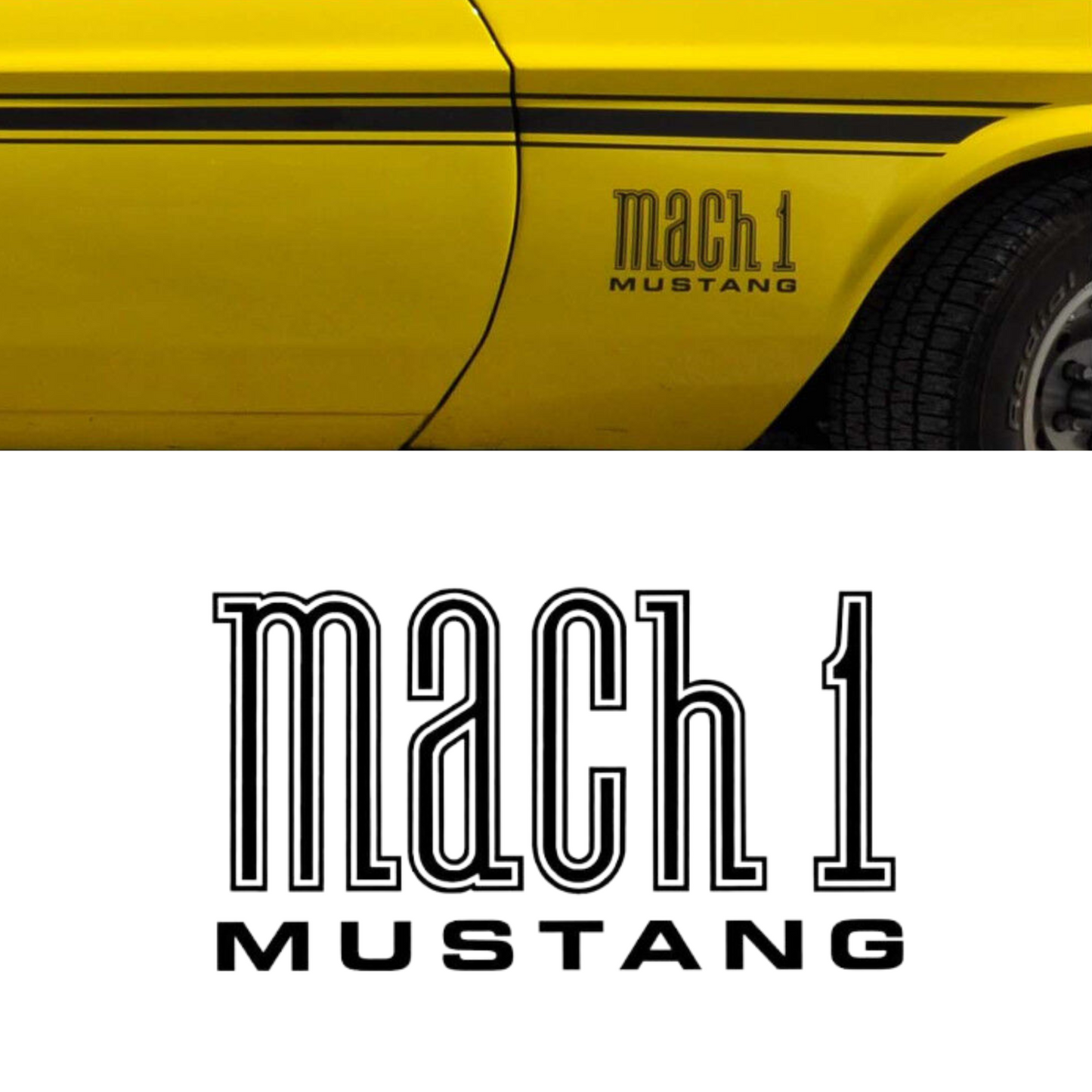 1971 1972 Ford Mustang Mach 1 Decal Logo Set Of 2 - sku-51825942593668-sku-51825942626436-sku-51825942659204-sku-51825942691972-sku-51825942724740-  DRIVEN - 1
