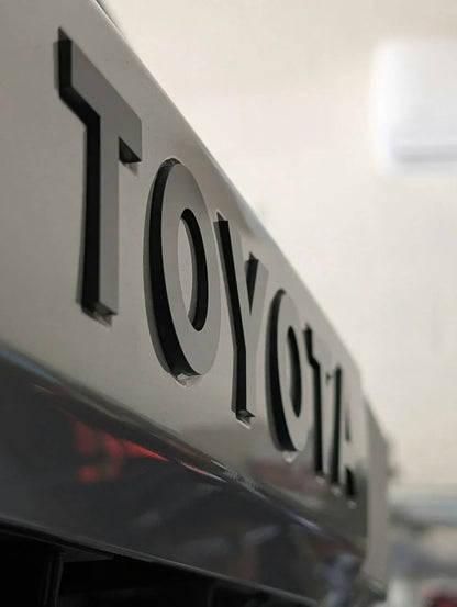 TOYOTA Rear Hatch Liftgate Acrylic Emblem Inlays - 2025+ 4Runner - 254RUNNER-RT-AC-WH-254RUNNER-RT-AC-GB-254RUNNER-RT-AC-MB-254RUNNER-RT-AC-OR-254RUNNER-RT-AC-RD-  DRIVEN - 6