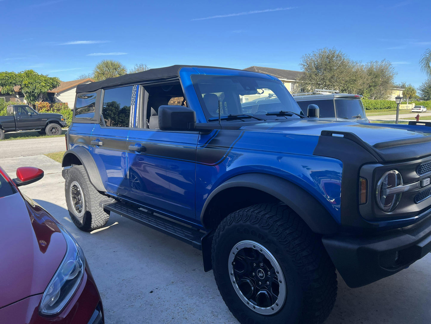 American Flag B Pillar Protection Kit (Printed Series) - 2021+ Bronco 4 Door - 21BRNBPILLAR4PT-AFBW-21BRNBPILLAR4PT-AFTBL-21BRNBPILLAR4PT-AFTRL-21BRNBPILLAR4PT-AFTGR-  DRIVEN - 12