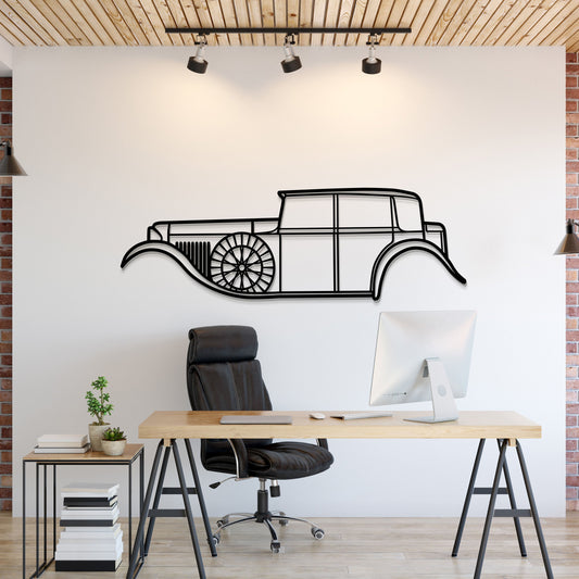1930 8 Litre Metal Car Wall Art - MT0002 - MT0002B49L-MT0002B69L-MT0002B80L-MT0002B99L-MT0002B120L-  DRIVEN - 1