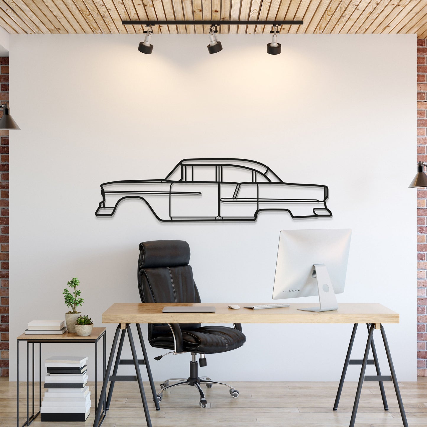 1955 Bel Air Metal Car Wall Art - MT0036 - MT0036B49L-  DRIVEN - 1