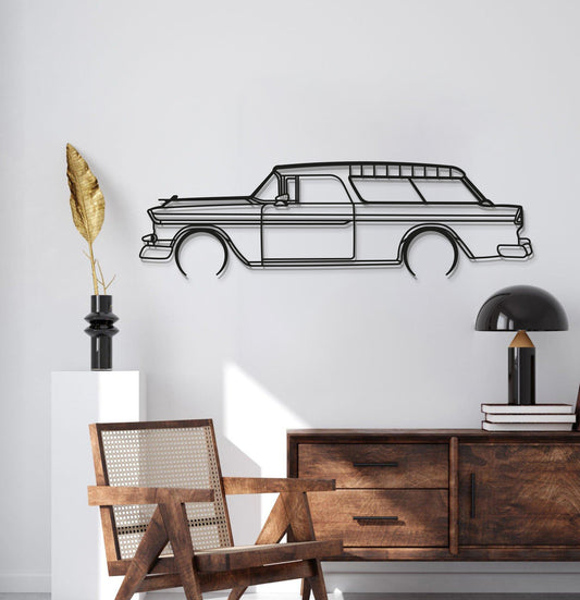 1955 Nomad Metal Car Wall Art - MT0038 - MT0038B49L-MT0038B69L-MT0038B80L-MT0038B99L-MT0038B120L-  DRIVEN - 2