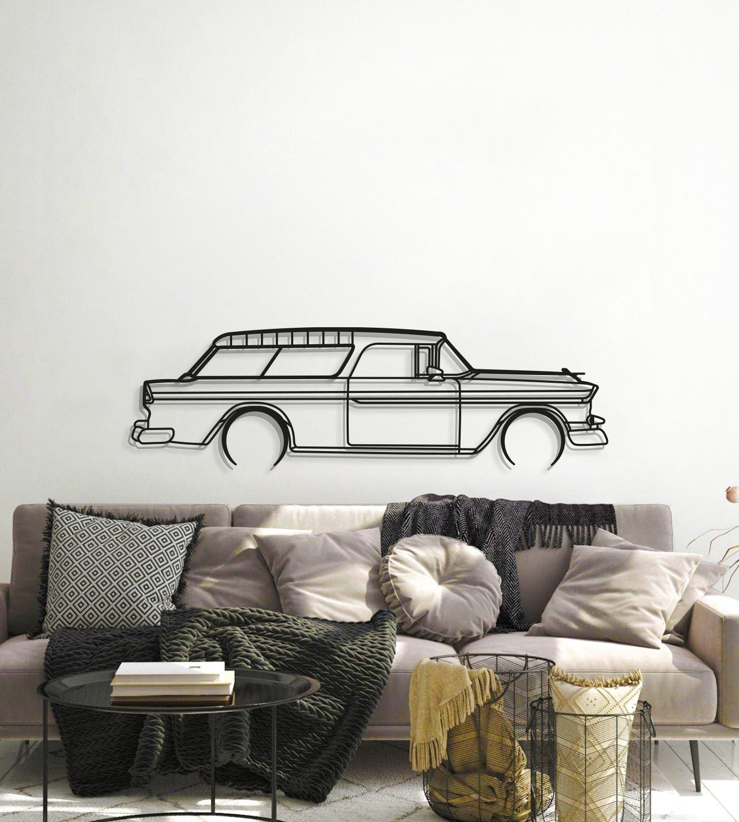 1955 Nomad Metal Car Wall Art - MT0038 - MT0038B49L-MT0038B69L-MT0038B80L-MT0038B99L-MT0038B120L-  DRIVEN - 6