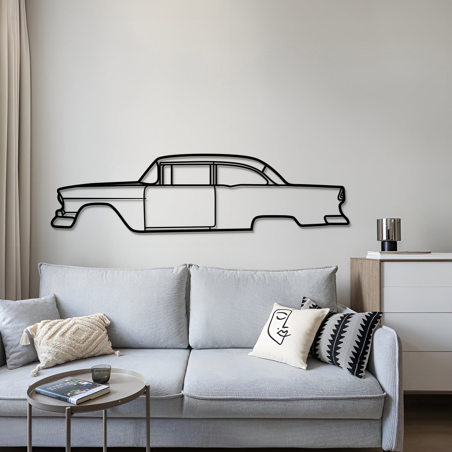 1955 150 Utility Sedan Metal Car Wall Art - MT0035 - MT0035B49L-MT0035B69L-MT0035B80L-MT0035B99L-MT0035B120L-  DRIVEN - 4