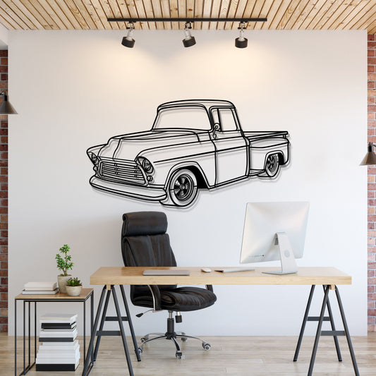 1956 Apache 3100 Big Window Perspective Metal Car Wall Art - MT1147 - MT1147B69L-MT1147B80L-MT1147B99L-MT1147B115L-MT1147B140L-  DRIVEN - 1