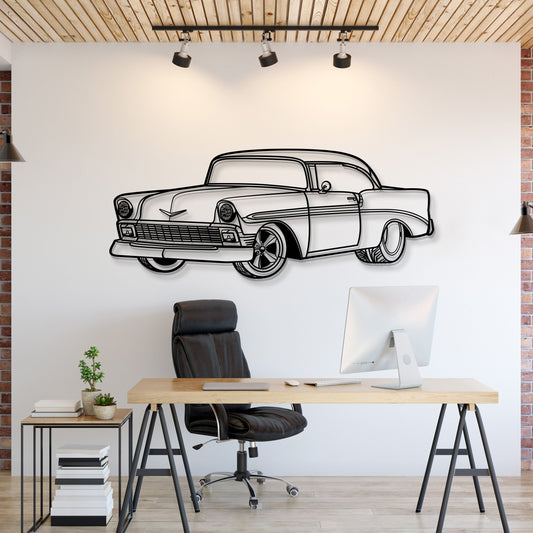 1956 Bel Air Perspective Metal Car Wall Art - MT1302 - MT1302B69L-MT1302B80L-MT1302B99L-MT1302B115L-MT1302B140L-  DRIVEN - 1