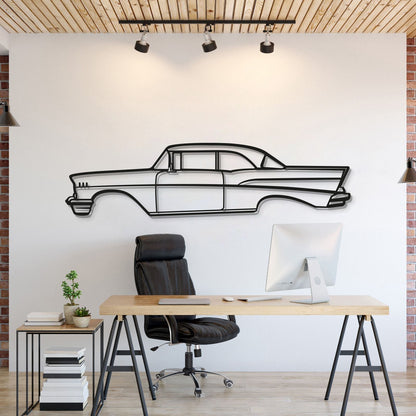 1957 Bel Air Coupe Metal Car Wall Art - MT0047 - MT0047B49L-MT0047B69L-MT0047B80L-MT0047B99L-MT0047B120L-  DRIVEN - 1
