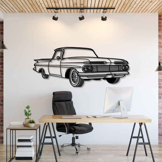 1959 El Camino Perspective Metal Car Wall Art - MT1148 - MT1148B69L-MT1148B80L-MT1148B99L-MT1148B115L-MT1148B140L-  DRIVEN - 1