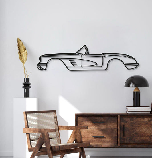 1960 Corvette Metal Car Wall Art - MT0060 - MT0060B49L-MT0060B69L-MT0060B80L-MT0060B99L-MT0060B120L-  DRIVEN - 2