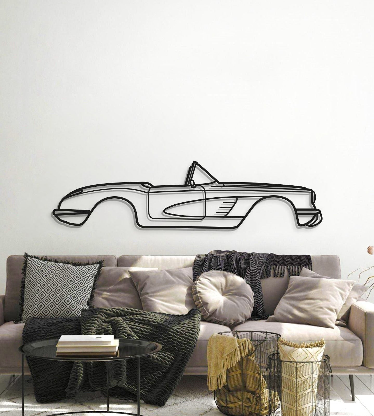 1960 Corvette Metal Car Wall Art - MT0060 - MT0060B49L-MT0060B69L-MT0060B80L-MT0060B99L-MT0060B120L-  DRIVEN - 6