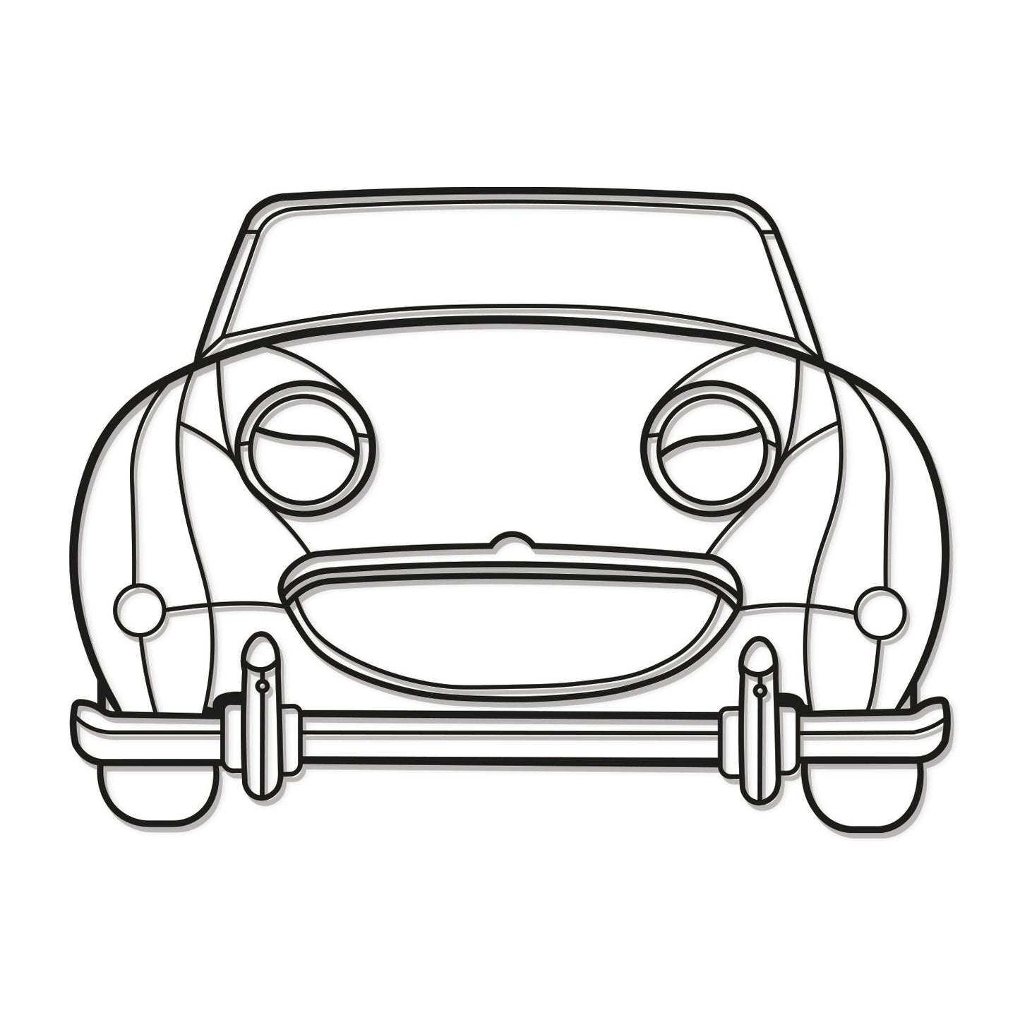 1961 Bugeye Sprite Front View Metal Car Wall Art - MT0061 - MT0061B69L-MT0061B80L-MT0061B99L-MT0061B120L-MT0061B137L-  DRIVEN - 8