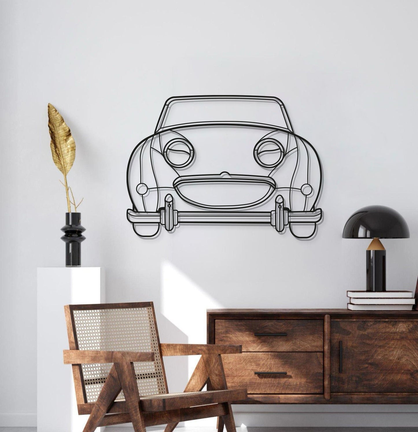 1961 Bugeye Sprite Front View Metal Car Wall Art - MT0061 - MT0061B69L-MT0061B80L-MT0061B99L-MT0061B120L-MT0061B137L-  DRIVEN - 2