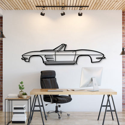 1964 Corvette Convertible Metal Car Wall Art - MT0068 - MT0068B49L-MT0068B69L-MT0068B80L-MT0068B99L-MT0068B120L-  DRIVEN - 1