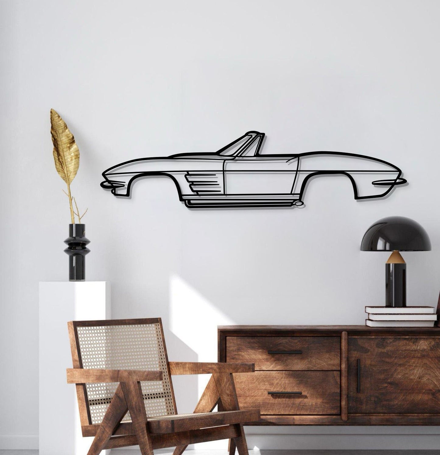 1964 Corvette Convertible Metal Car Wall Art - MT0068 - MT0068B49L-MT0068B69L-MT0068B80L-MT0068B99L-MT0068B120L-  DRIVEN - 2