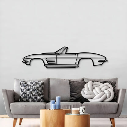 1964 Corvette Convertible Metal Car Wall Art - MT0068 - MT0068B49L-MT0068B69L-MT0068B80L-MT0068B99L-MT0068B120L-  DRIVEN - 3