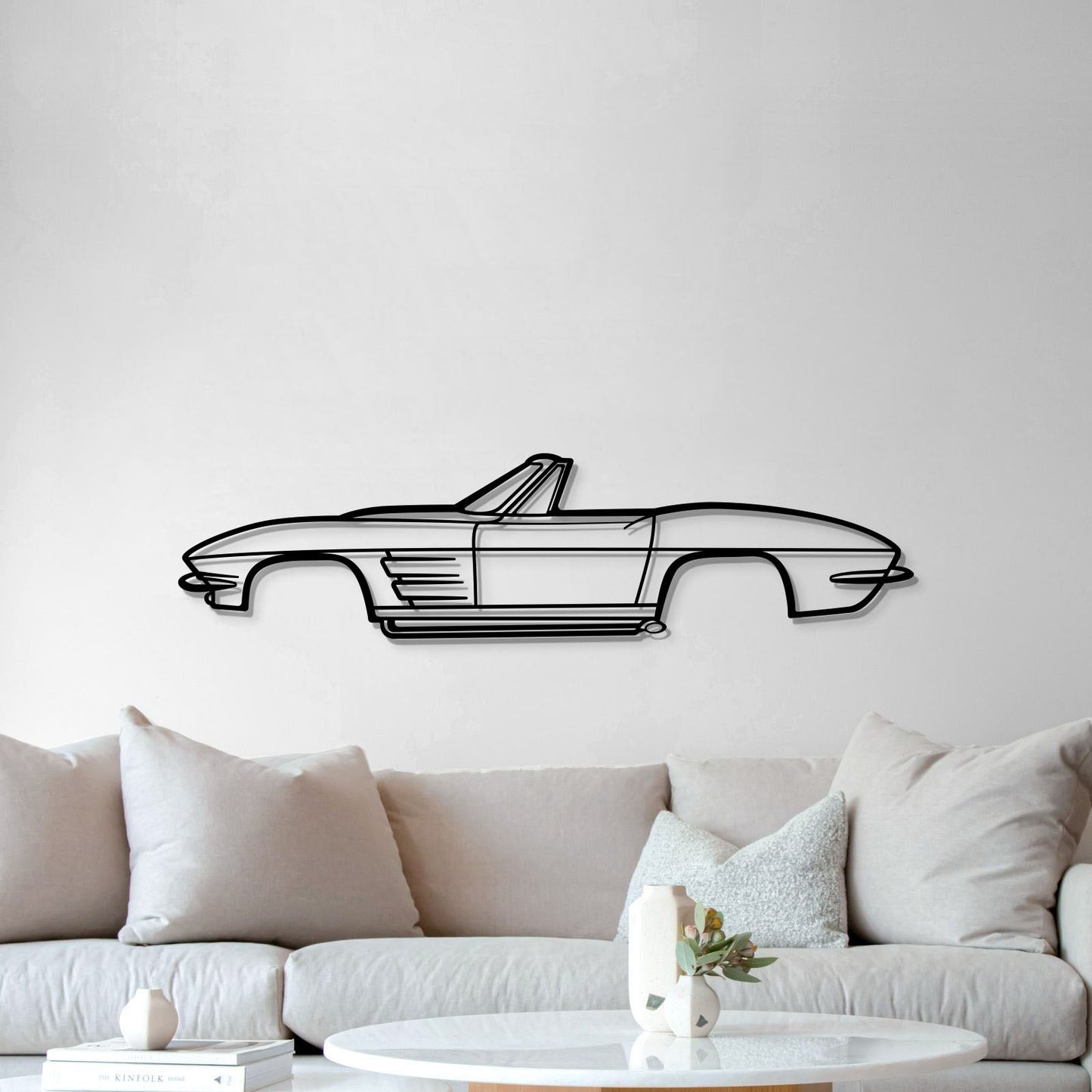 1964 Corvette Convertible Metal Car Wall Art - MT0068 - MT0068B49L-MT0068B69L-MT0068B80L-MT0068B99L-MT0068B120L-  DRIVEN - 5