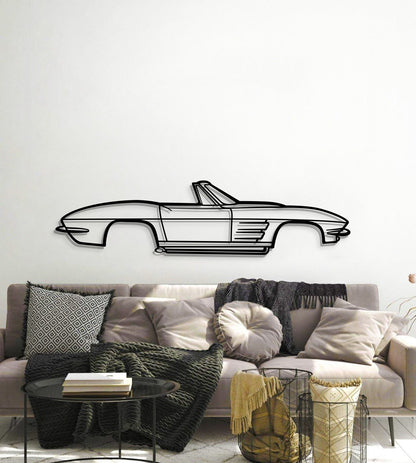 1964 Corvette Convertible Metal Car Wall Art - MT0068 - MT0068B49L-MT0068B69L-MT0068B80L-MT0068B99L-MT0068B120L-  DRIVEN - 6