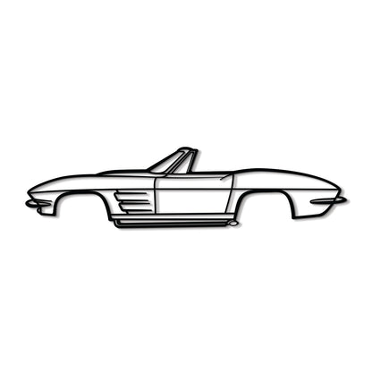 1964 Corvette Convertible Metal Car Wall Art - MT0068 - MT0068B49L-MT0068B69L-MT0068B80L-MT0068B99L-MT0068B120L-  DRIVEN - 8