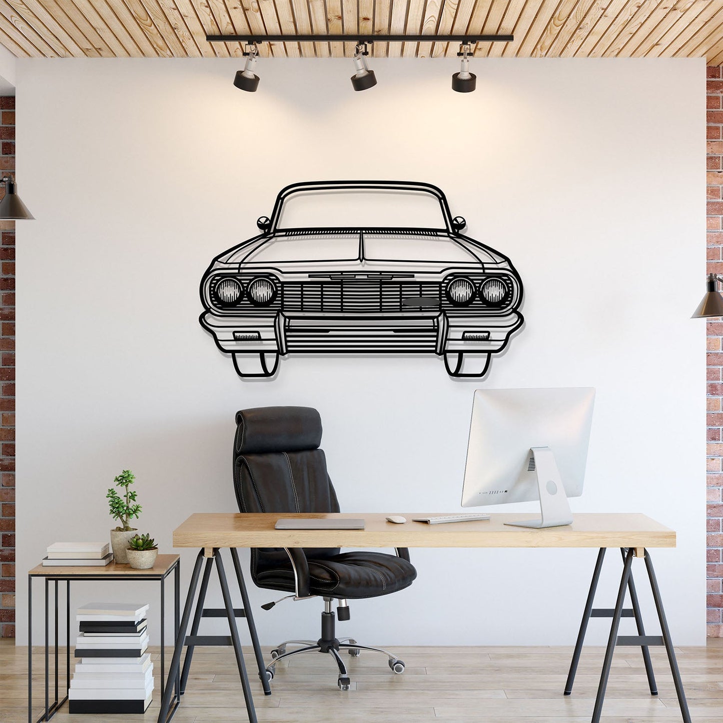 1964 Impala SS Front View Metal Car Wall Art - MT1331 - MT1331B69-MT1331B80-MT1331B99-MT1331B115-MT1331B140-  DRIVEN - 1