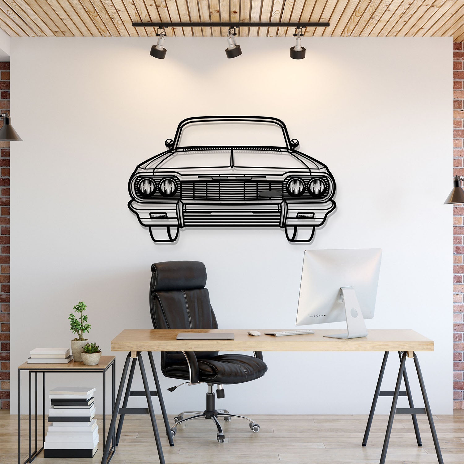 1964 Impala SS Front View Metal Car Wall Art - MT1331 - MT1331B69-MT1331B80-MT1331B99-MT1331B115-MT1331B140-  DRIVEN - 1
