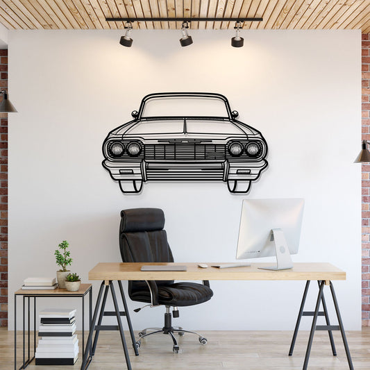 1964 Impala SS Front View Metal Car Wall Art - MT1331 - MT1331B69-MT1331B80-MT1331B99-MT1331B115-MT1331B140-  DRIVEN - 1
