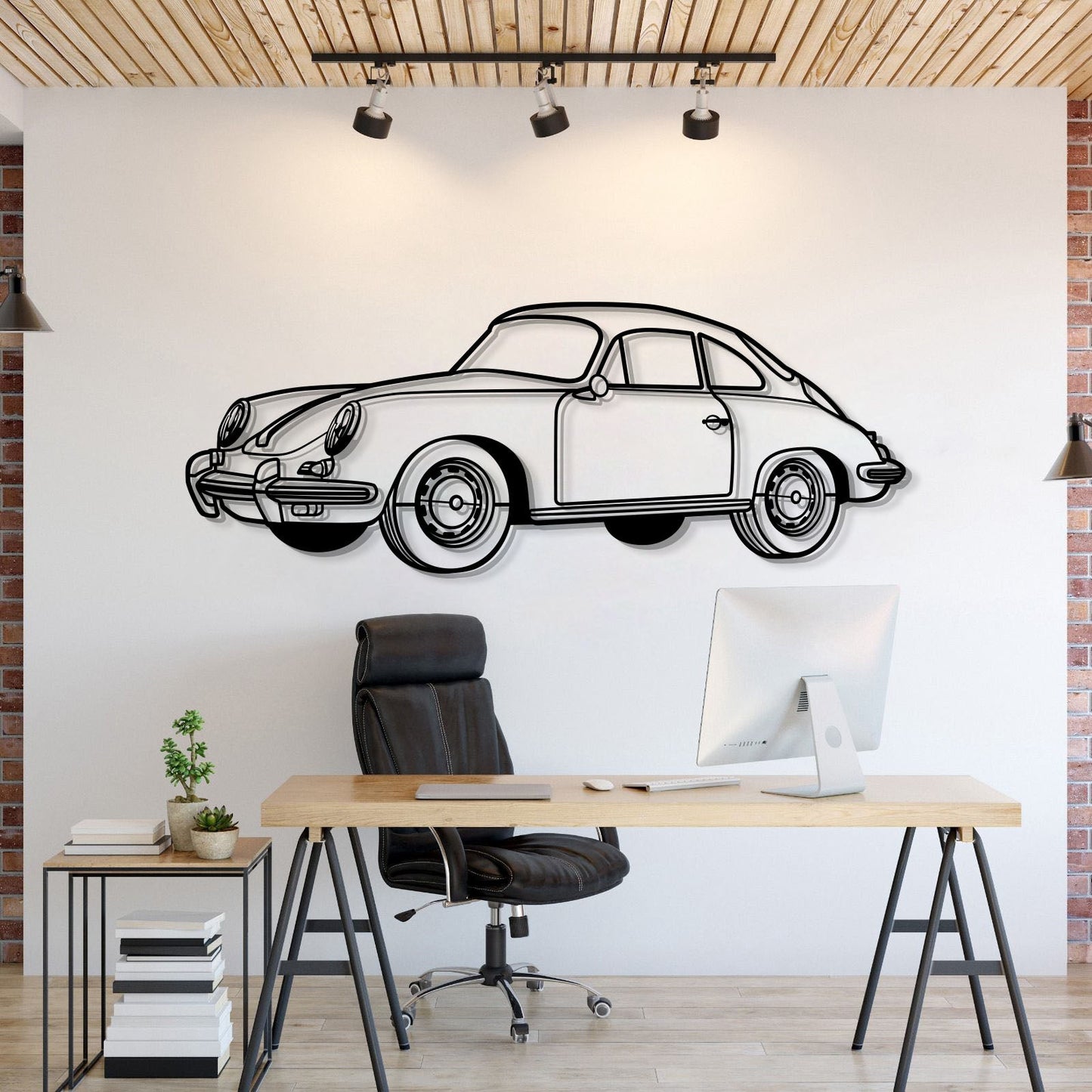 1964 356 SC Perspective Metal Car Wall Art - MT1286 - MT1286B69L-MT1286B80L-MT1286B99L-MT1286B115L-MT1286B140L-  DRIVEN - 1