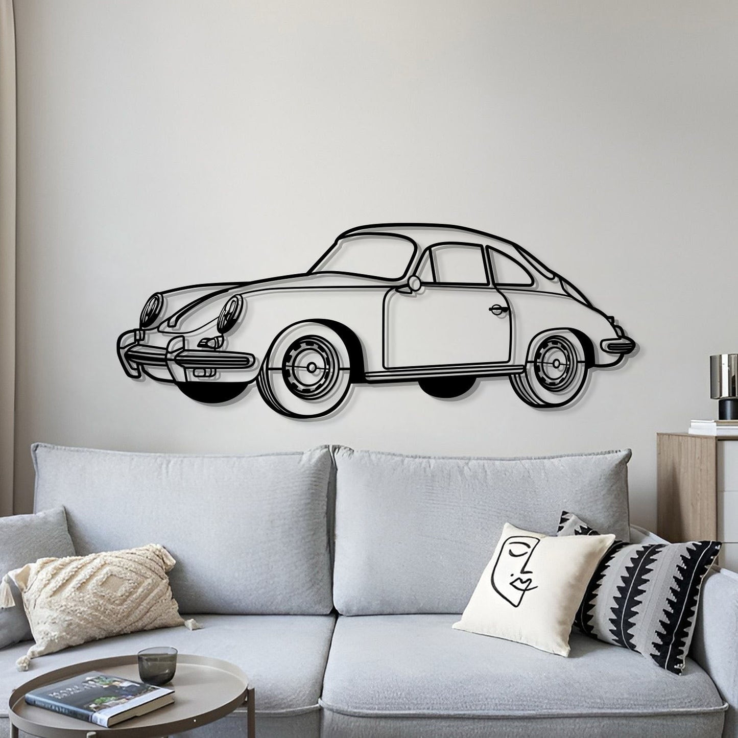 1964 356 SC Perspective Metal Car Wall Art - MT1286 - MT1286B69L-MT1286B80L-MT1286B99L-MT1286B115L-MT1286B140L-  DRIVEN - 4