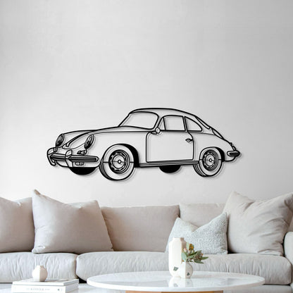 1964 356 SC Perspective Metal Car Wall Art - MT1286 - MT1286B69L-MT1286B80L-MT1286B99L-MT1286B115L-MT1286B140L-  DRIVEN - 5