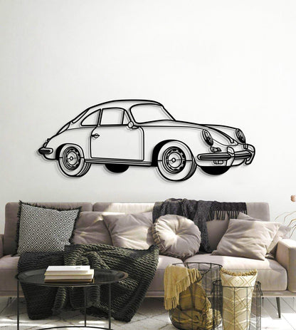1964 356 SC Perspective Metal Car Wall Art - MT1286 - MT1286B69L-MT1286B80L-MT1286B99L-MT1286B115L-MT1286B140L-  DRIVEN - 6
