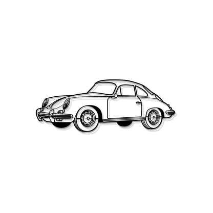 1964 356 SC Perspective Metal Car Wall Art - MT1286 - MT1286B69L-MT1286B80L-MT1286B99L-MT1286B115L-MT1286B140L-  DRIVEN - 8