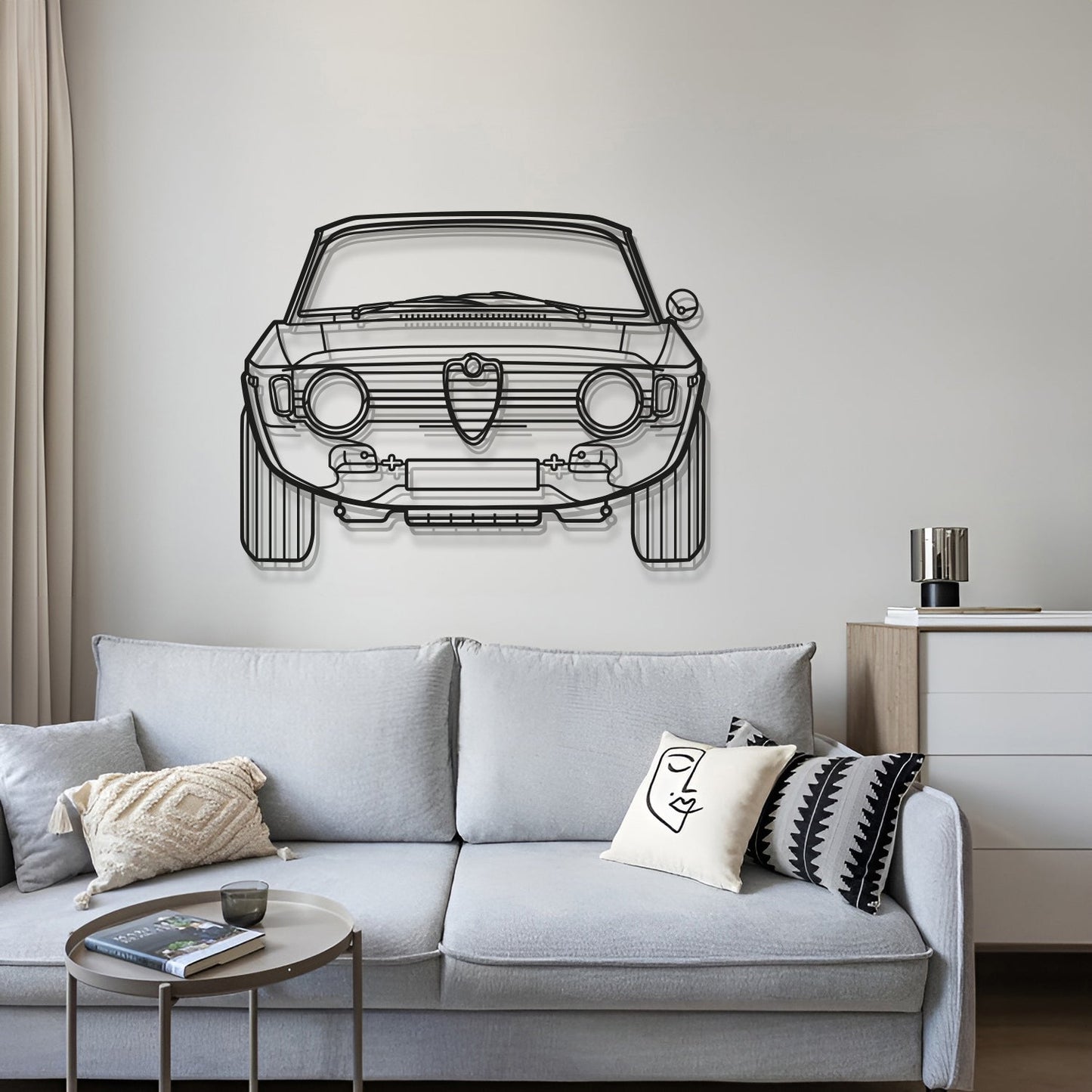 1967 Giulia Front View Metal Car Wall Art - MT0092 - MT0092B69L-MT0092B80L-MT0092B99L-MT0092B115L-MT0092B140L-  DRIVEN - 4