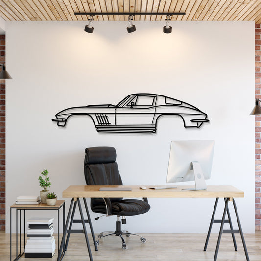 1967 Corvette Stingray 427 Metal Car Wall Art - MT0095 - MT0095B49L-MT0095B69L-MT0095B80L-MT0095B99L-MT0095B120L-  DRIVEN - 1