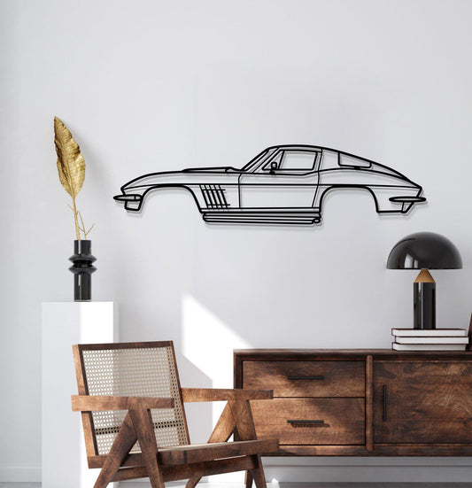 1967 Corvette Stingray 427 Metal Car Wall Art - MT0095 - MT0095B49L-MT0095B69L-MT0095B80L-MT0095B99L-MT0095B120L-  DRIVEN - 2