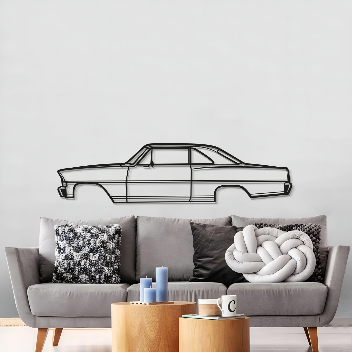 1967 Nova Metal Car Wall Art - MT0102 - MT0102B49L-MT0102B69L-MT0102B80L-MT0102B99L-MT0102B120L-  DRIVEN - 3