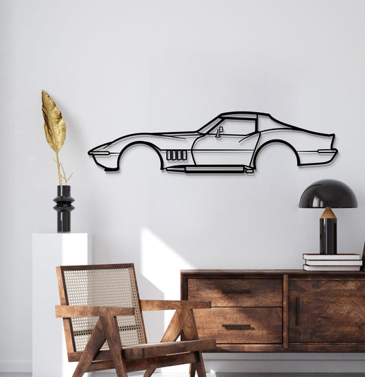 1969 Corvette Metal Car Wall Art - MT0119 - MT0119B49L-MT0119B69L-MT0119B80L-MT0119B99L-MT0119B120L-  DRIVEN - 2