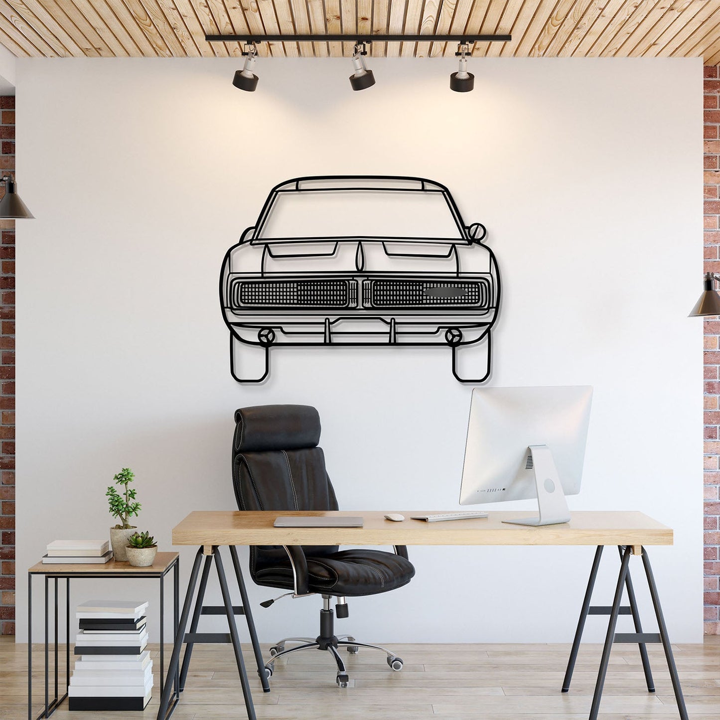 1969 Charger Front View Metal Car Wall Art - MT1337 - MT1337B69-MT1337B80-MT1337B99-MT1337B115-MT1337B140-  DRIVEN - 1