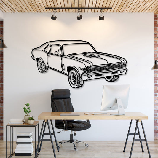 1969 Nova Yenko Perspective Metal Car Wall Art - MT1250 - MT1250B69L-MT1250B80L-MT1250B99L-MT1250B115L-MT1250B140L-  DRIVEN - 1