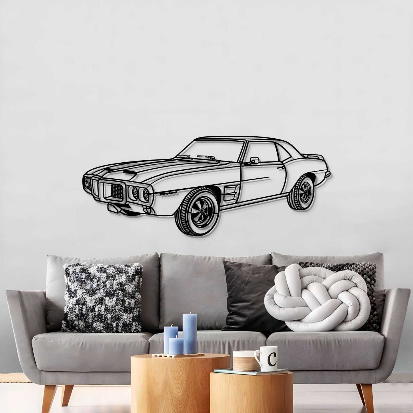 1969 Firebird Trans AM Perspective Metal Car Wall Art - MT1184 - MT1184B69L-MT1184B80L-MT1184B99L-MT1184B115L-MT1184B140L-  DRIVEN - 3