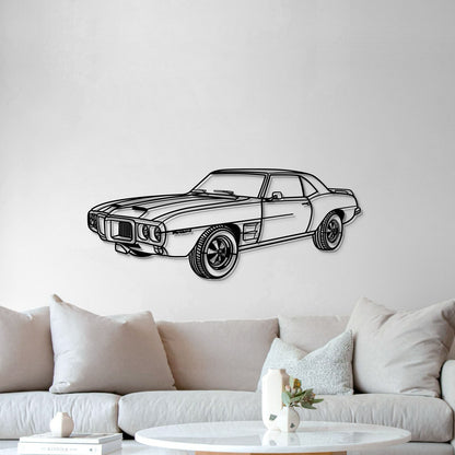 1969 Firebird Trans AM Perspective Metal Car Wall Art - MT1184 - MT1184B69L-MT1184B80L-MT1184B99L-MT1184B115L-MT1184B140L-  DRIVEN - 5
